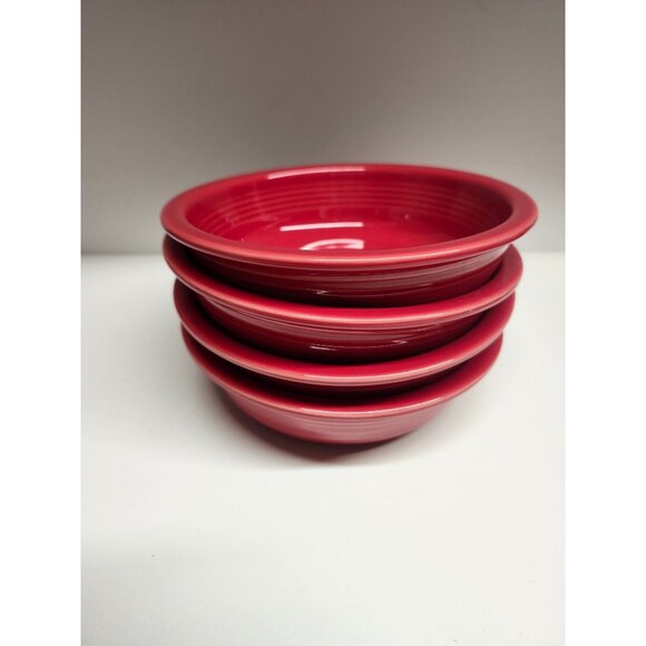 2- Fiestaware Scarlet Red Cereal Bowls HLC Fiesta VGUC - Picture 1 of 9